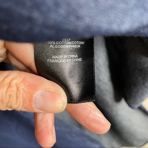 Tibi Off the Shoulder Peasant Chambray Top Women's Size 0 Blue Tie Sleeve - Picture 4 of 6